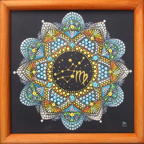 "Panna" tečkovaná mandala znamení zvěrokruhu
