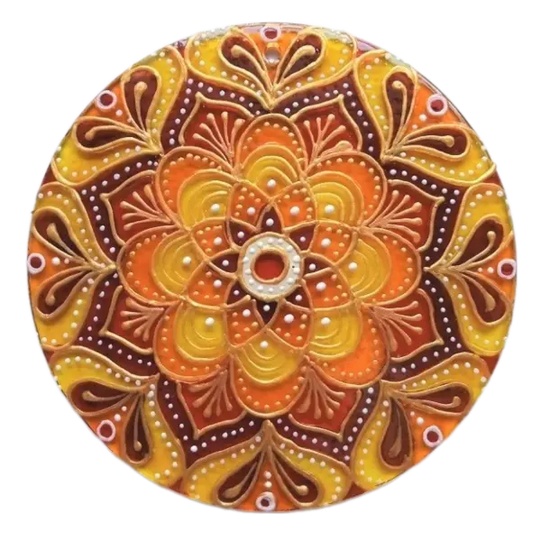 "Hřejivé doteky letních dnů" - mandala Radosti a Vitality (9 cm)