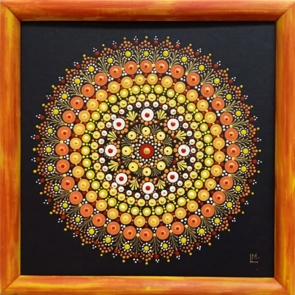 Mandala Radosti, tvořivosti a prožívání přítomného okamžiku - tečkovaná mandala "Koli"