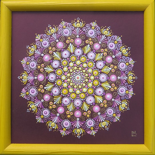 Mandala - "Melney" - tečkovaná mandala Lásky, lehkosti a Harmonie