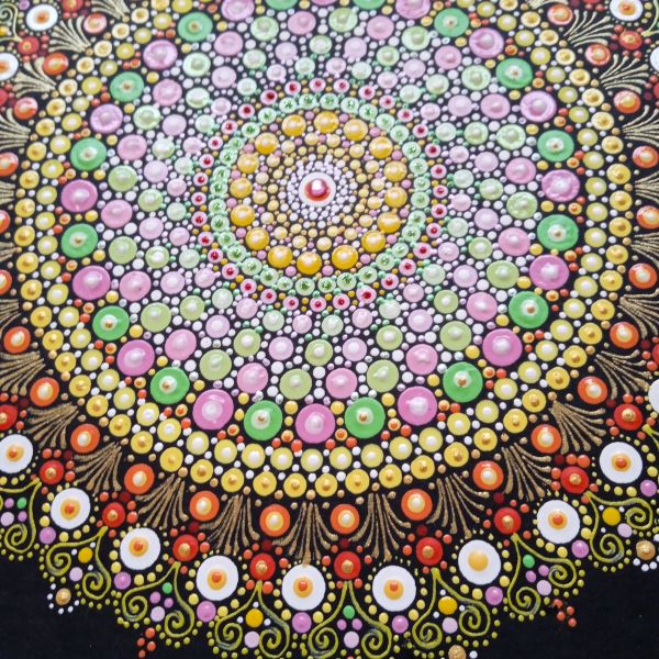 "Roswien" - Tečkovaná mandala Lásky, Harmonie a Hojnosti