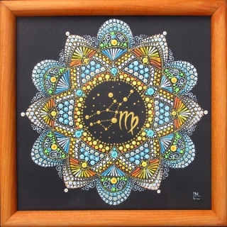 "Panna" tečkovaná mandala znamení zvěrokruhu