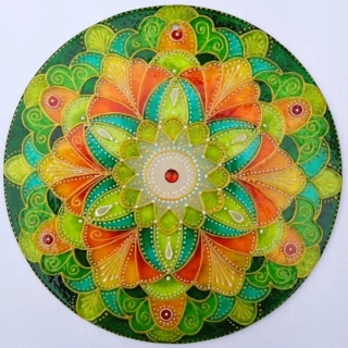 Mandala otevřenosti a probuzenosti - "S vůní divoké Máty" - SunCatcher
